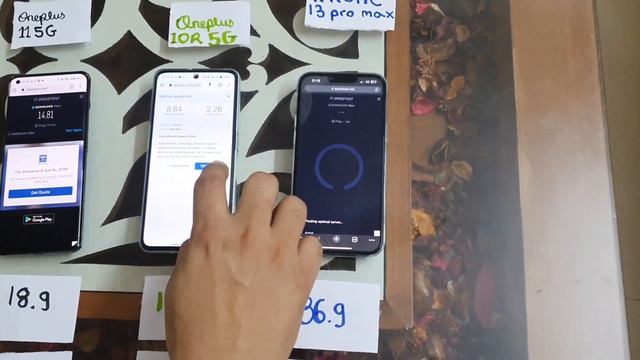 SuperFast 5G Speed Comparison - OnePlus 11 5G Vs Iphone 13 Pro Max 5G Vs One Plus 10R 5G смотреть онлайн