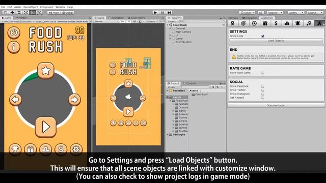 Food Rush - Tutorial(2) - Customize Window - Unity 3D смотреть онлайн