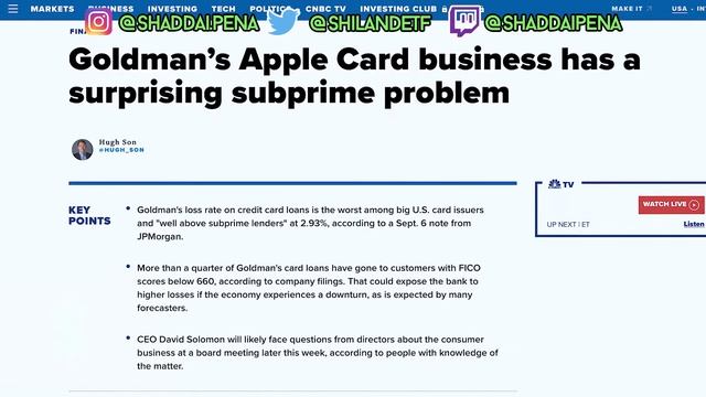 Goldman’s Apple Card a Big subprime problem | $HINANCE смотреть онлайн