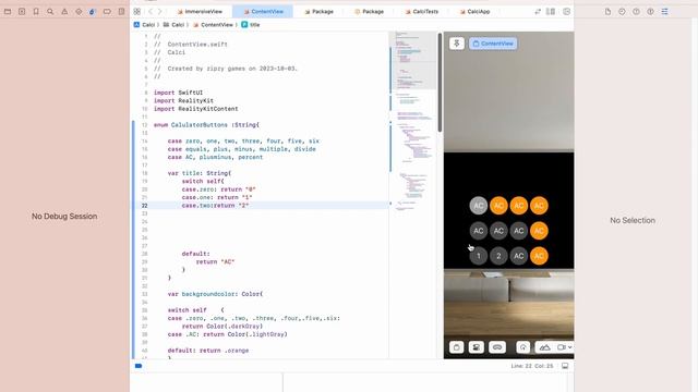 Apple Vision Pro Day 15 Calculator App in the XCODE 15.1 with the reality pro and swift ui and Appl смотреть онлайн