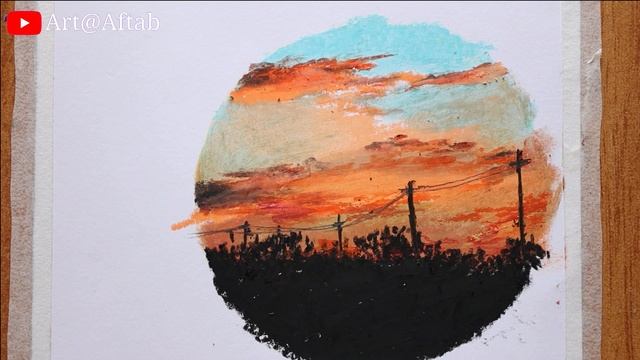 Easy oil pastel drawing for beginnings / Sunset view from Round Window смотреть онлайн