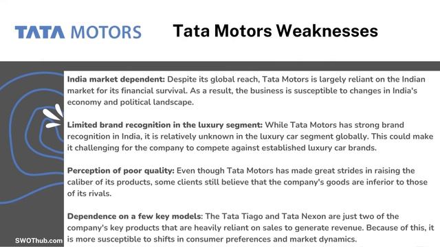 Tata Motors SWOT Analysis - SWOT Analysis on Tata Motors | SWOThub.com смотреть онлайн