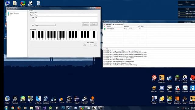 [Remote Administration Tool] Testing Msg Box + Beep Piano смотреть онлайн