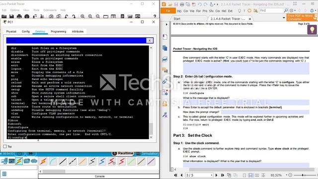 Cisco Packet Tracer 2.1.4.6 - Navigating The IOS смотреть онлайн