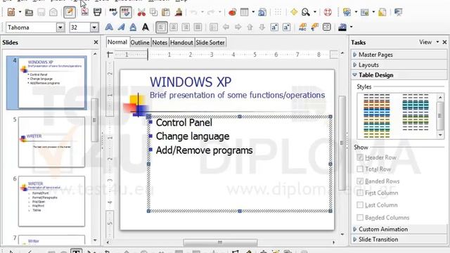 Apply center alignment to the entire bulleted text of the 4th slide titled WINDOWS XP-Brief... смотреть онлайн