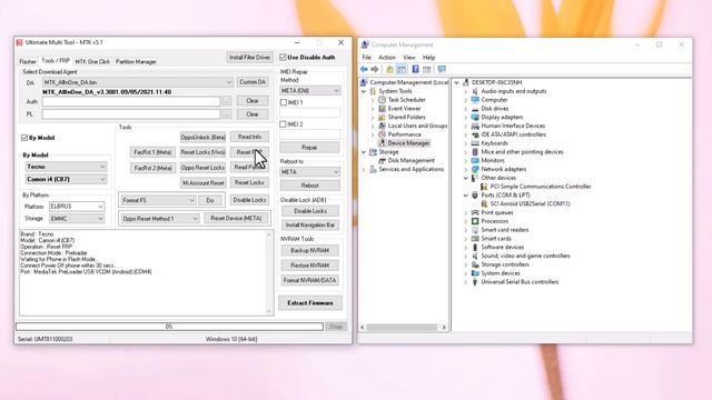 Tecno Pouvoir 4 LC7 FRP UNLOCK umt TOOL смотреть онлайн