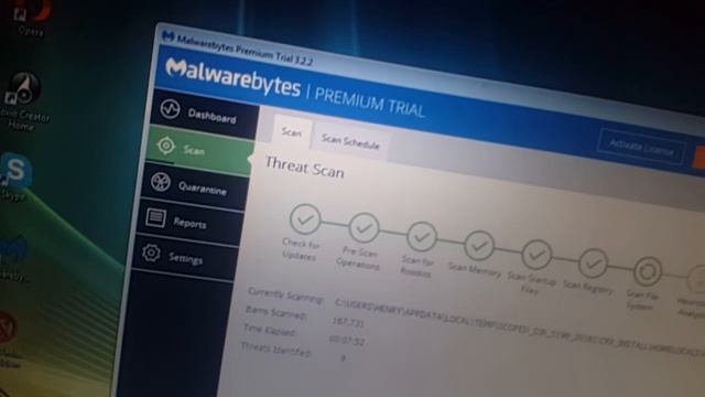 Malware bytes 32.2 scanning my windows Vista notebook смотреть онлайн
