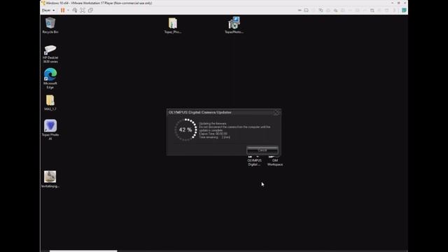 2024 Firmware update Olympus XZ 1 digital camera using a Windows 10 VM under VMWARE Player смотреть онлайн