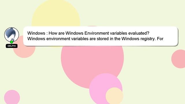 Windows : How are Windows Environment variables evaluated? смотреть онлайн