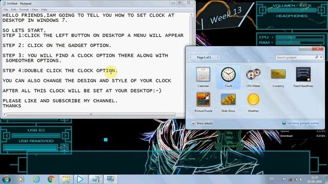 HOW TO SET CLOCK AT DESKTOP IN WINDOWS 7 смотреть онлайн