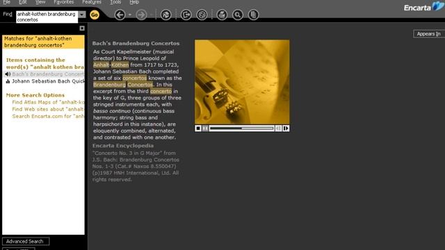 Microsoft Encarta 2003 (Standard Edition) - Classical Music - Johann Sebastian Bach смотреть онлайн
