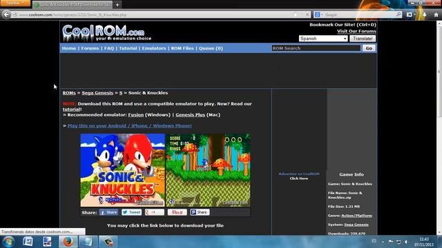 Descargar Emulador SEGA GENESIS (gens) смотреть онлайн