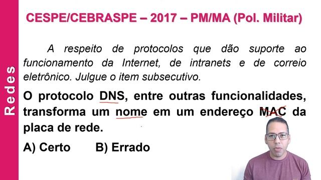 QUESTÃO - REDES - DNS -MAC смотреть онлайн