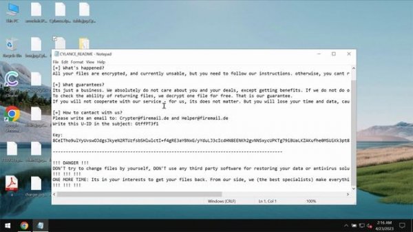 Cylance ransomware removal [.Cylance file virus].
