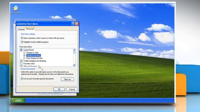Windows® XP: Change Start Menu items to expanded menus смотреть онлайн