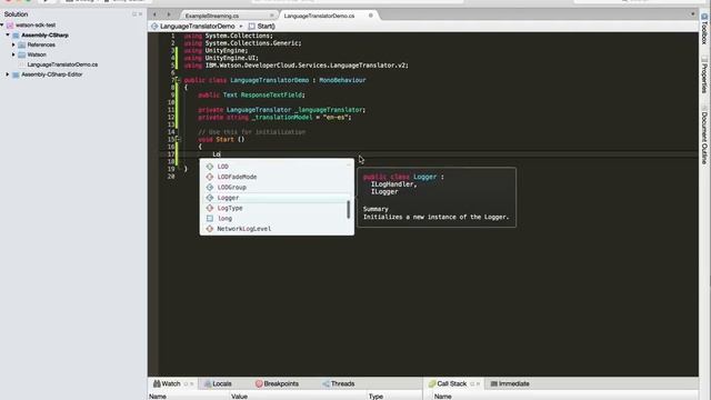 Watson Unity SDK Instantiating Language Translator смотреть онлайн