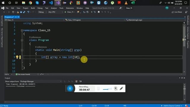 Tutorial - 15 getting started with C# Arrays in C sharp смотреть онлайн