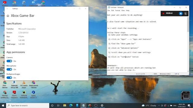 Windows 10 Xbox video recording not getting stop or it's not working issue solved смотреть онлайн