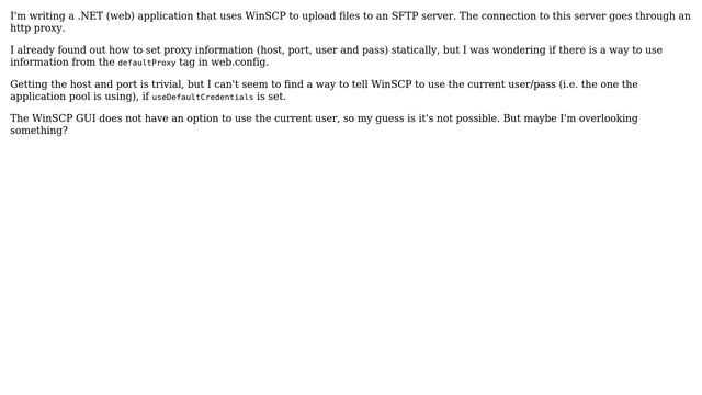 How to use the current user for proxy with WinSCP? смотреть онлайн