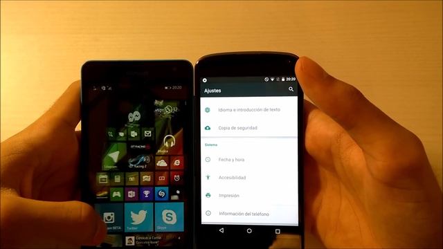 Android 5.1.1 (Lollipop) VS Windows phone 8.1 (Lumia denim) en Español смотреть онлайн