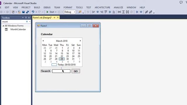 how to create a Calendar in VB Net , Visual Studio (2008,2010 2013 2015 2017) смотреть онлайн