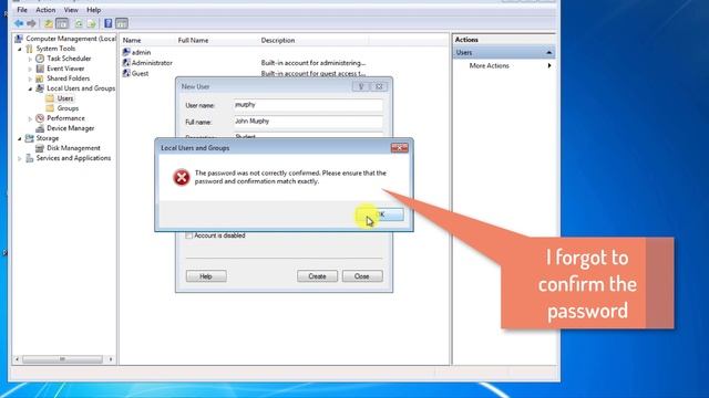 Windows 7 New users and groups смотреть онлайн
