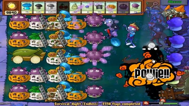1 Cob Cannon Setup | Survival Night Endless | Plants Vs. Zombies | 2360 Flags
