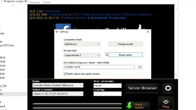 CS :GO (PIRATA ONLINE ;TODAS AS SKINS) BAIXAR E INSTALAR смотреть онлайн