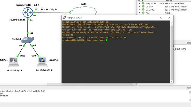 GNS3 Juniper : Juniper Lab for enable dhcp, ssh and ping local and internet i.e google over GNS3. смотреть онлайн