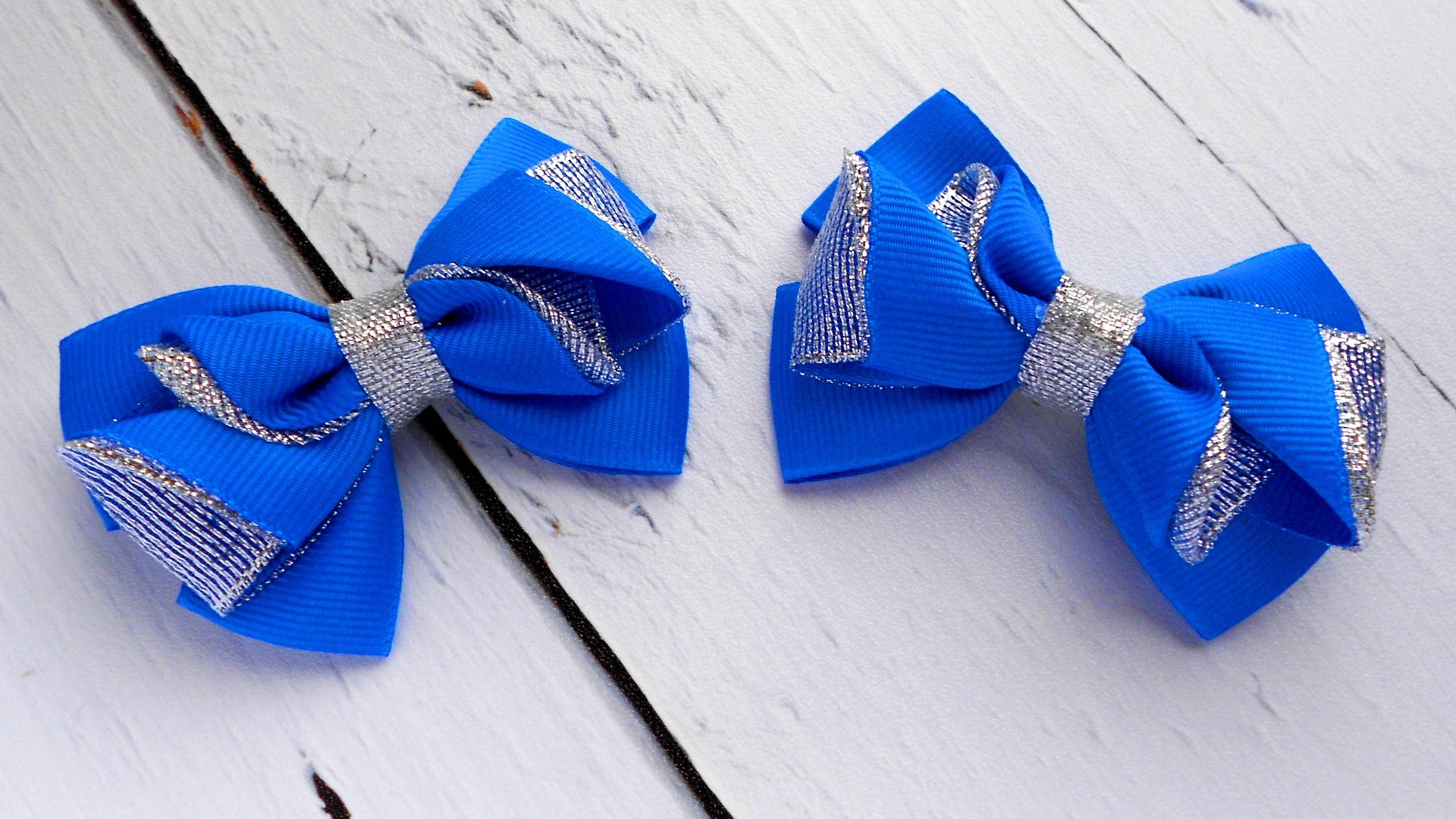 Нарядные Бантики из лент 2,5 см. Канзаши смотреть онлайн