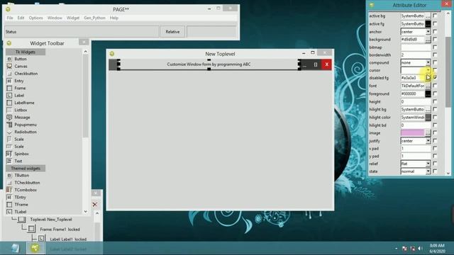 tk /TCL: Customize window form designing part смотреть онлайн