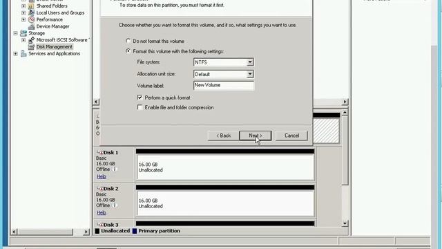 How to Create a New Volume Windowes Server 2008 6420B смотреть онлайн