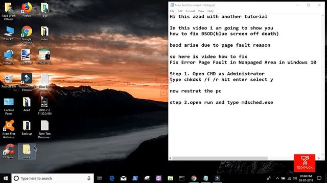 How to Fix Error Page Fault in Nonpaged Area Blue Screen Windows 10 FIX [Tutorial] смотреть онлайн
