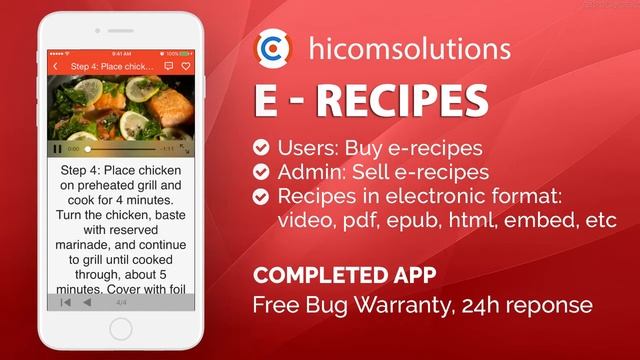 iOS Demo - E-Recipes: sell your online recipes, Script, Source Code for Sale смотреть онлайн