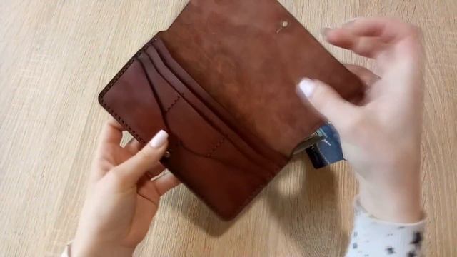 Кожаное портмоне под целые купюры - ручная работа "МАК" смотреть онлайн