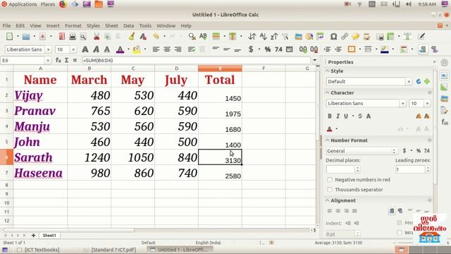 Standard 7 Chapter 7 (വിവരവിശകലനം) | Libre Office Calc Tutorial - ICT смотреть онлайн