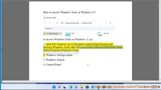 Access/open Windows Tools in Windows 11 смотреть онлайн