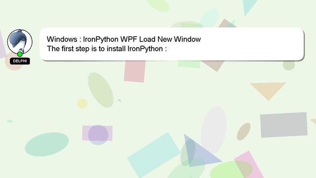 Windows : IronPython WPF Load New Window смотреть онлайн