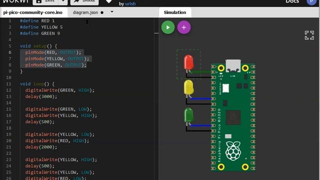 Raspberry Pi Pico simulator examples (4 examples in one) #EmbeddedSystemsSimulator смотреть онлайн