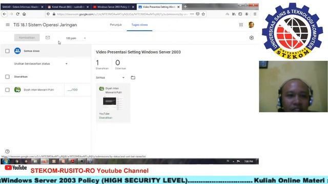 Windows Server 2003 Policy (HIGH SECURITY LEVEL) Kuliah Online Universitas Stekom Semarang Kls Mala смотреть онлайн