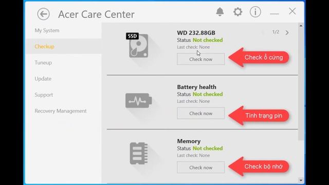 Test phần cứng Laptop Acer Care Center смотреть онлайн