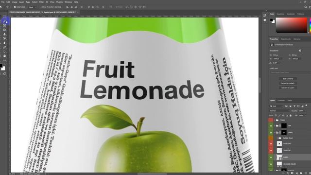 FRUIT LEMONADE GLASS MOCKUP 1L Apple смотреть онлайн