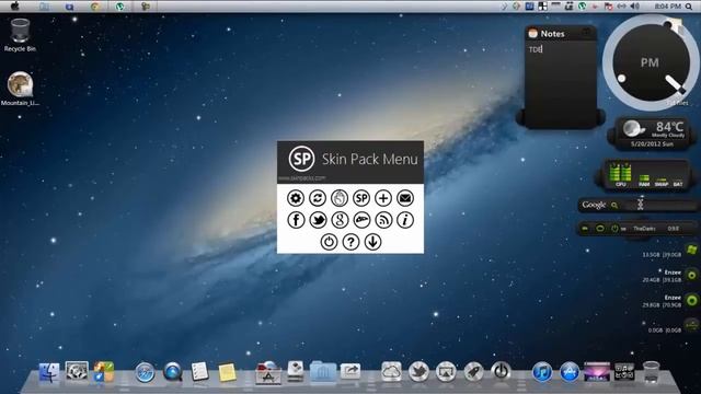 Mac OS X Theme Skin Pack for Windows 7, 8.1 and XP смотреть онлайн