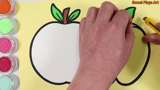Apple coloring and drawing for Kids, Toddlers | Learn Colors | Sweet Plays Art ☆ смотреть онлайн