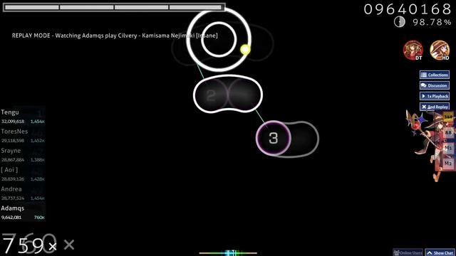 Adamqs | Cilvery - Kamisama Nejimaki [Insane] HD,DT | 98.45% 245pp смотреть онлайн