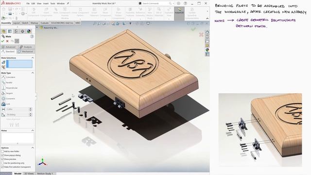 SolidWorks ASSEMBLIES 101 - Mates, Move, and Exploded View in 11 Minutes! смотреть онлайн