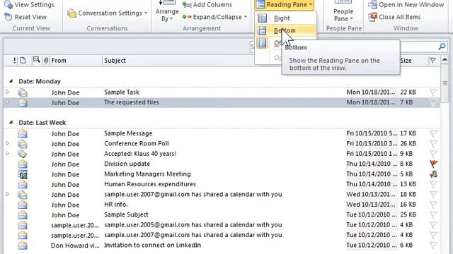 Outlook 2010 Preview Items without Opening Them смотреть онлайн