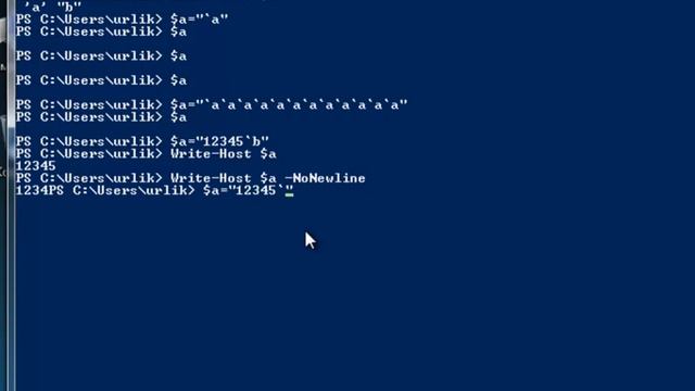 25 ESCAPE символы в Windows PowerShell 2 0 смотреть онлайн
