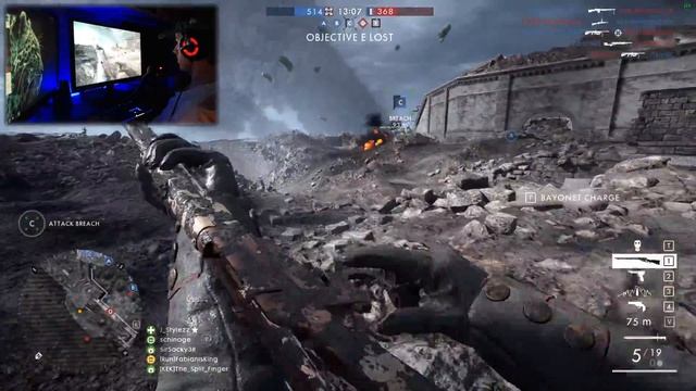 Battlefield 1 - Aggressive PTFO Sniper - 6 K/D Fort Vaux DLC Gameplay смотреть онлайн
