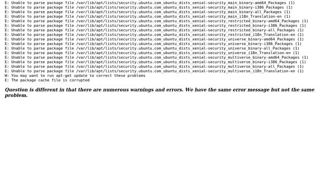 "the package cache file is corrupted" error смотреть онлайн